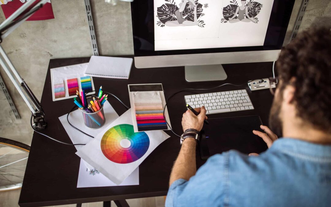 Digital Artist Working At Home