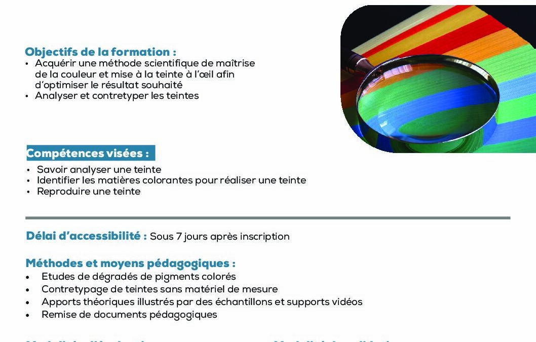 TE29 Pratique de la couleur et la mise à la teinte