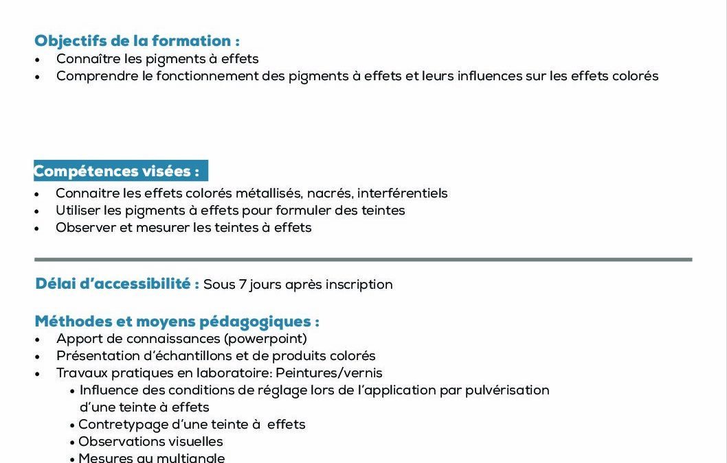 TE32 Couleur et teinte à l&rsquo;effets