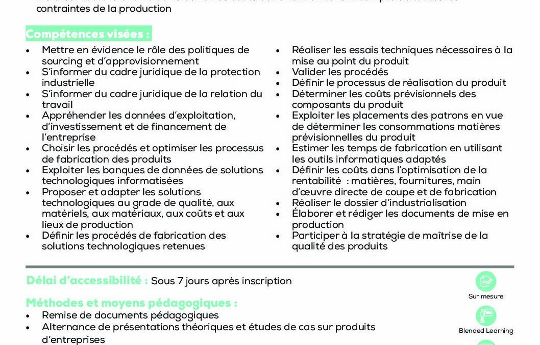 BE3 Élaborer et valider économiquement le processus de production