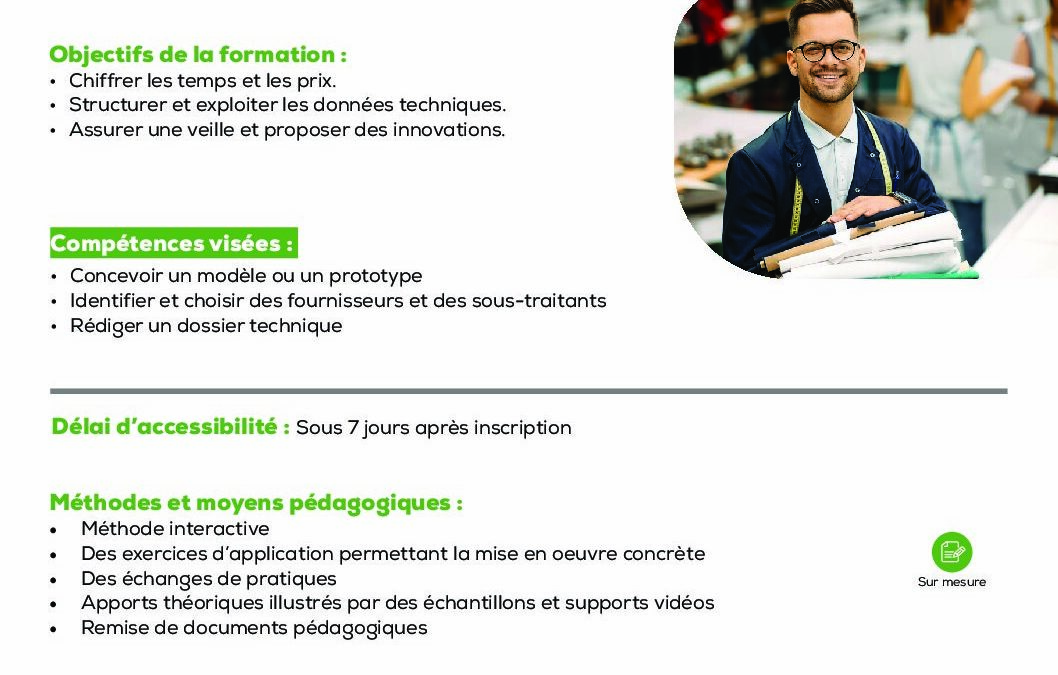 BM5 Agent des méthodes conception mode et textile