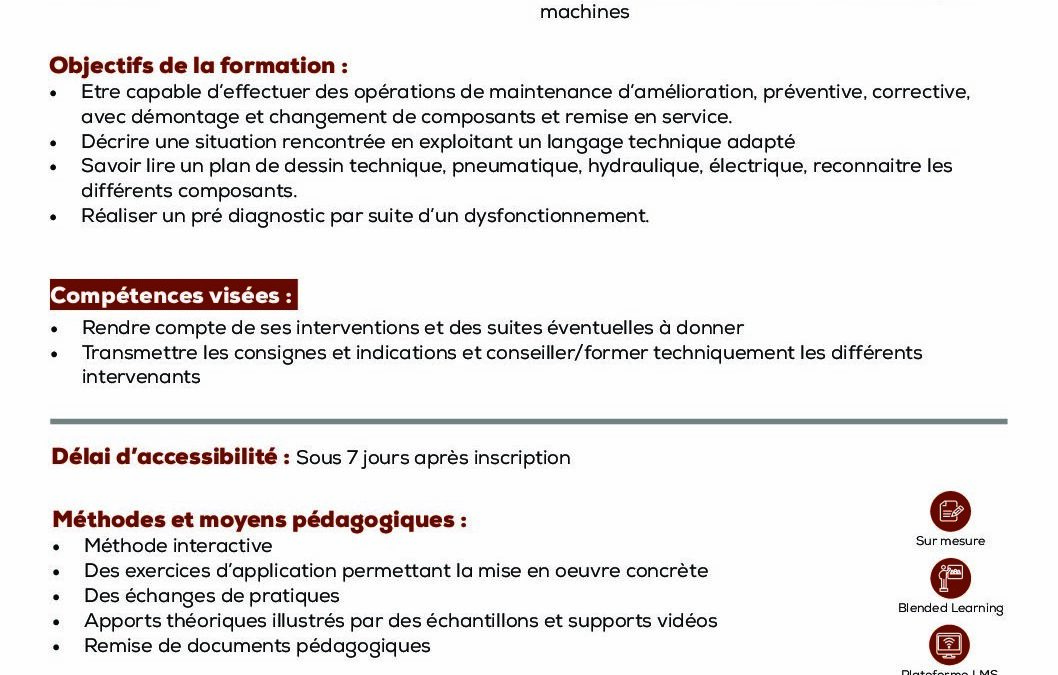 FP19 Propositions d’améliorations sur des équipements industriels et conseils aux utilisateurs