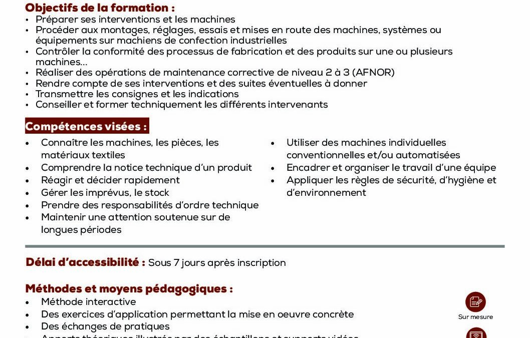 FP20 Régleur de machines de production