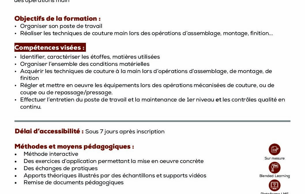 FP7 Opérateur confection main