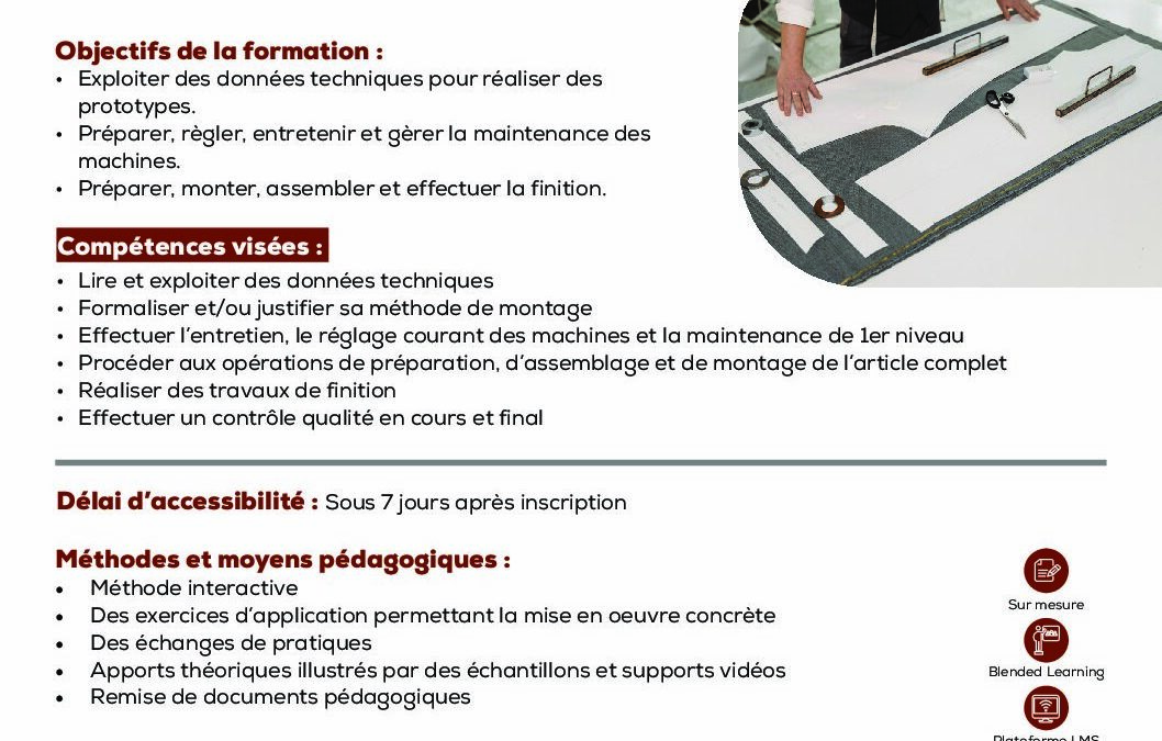 FP9 Monteur prototypiste en confection