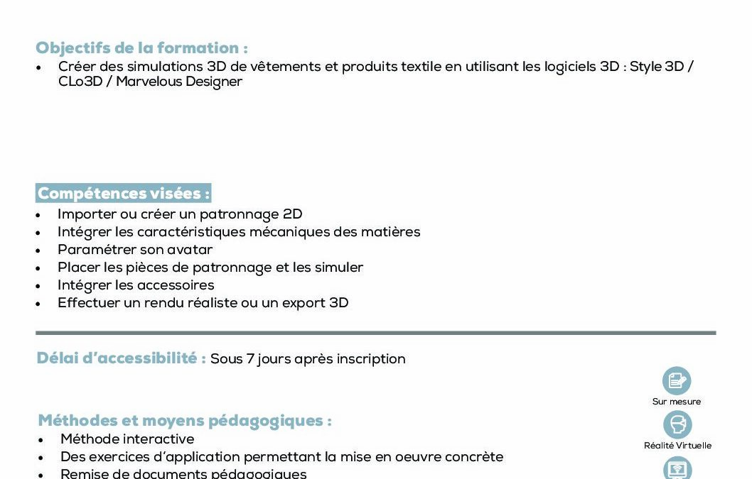 IM1 Patronnage 3D sur Style 3D Clo3D Marvelous Designer