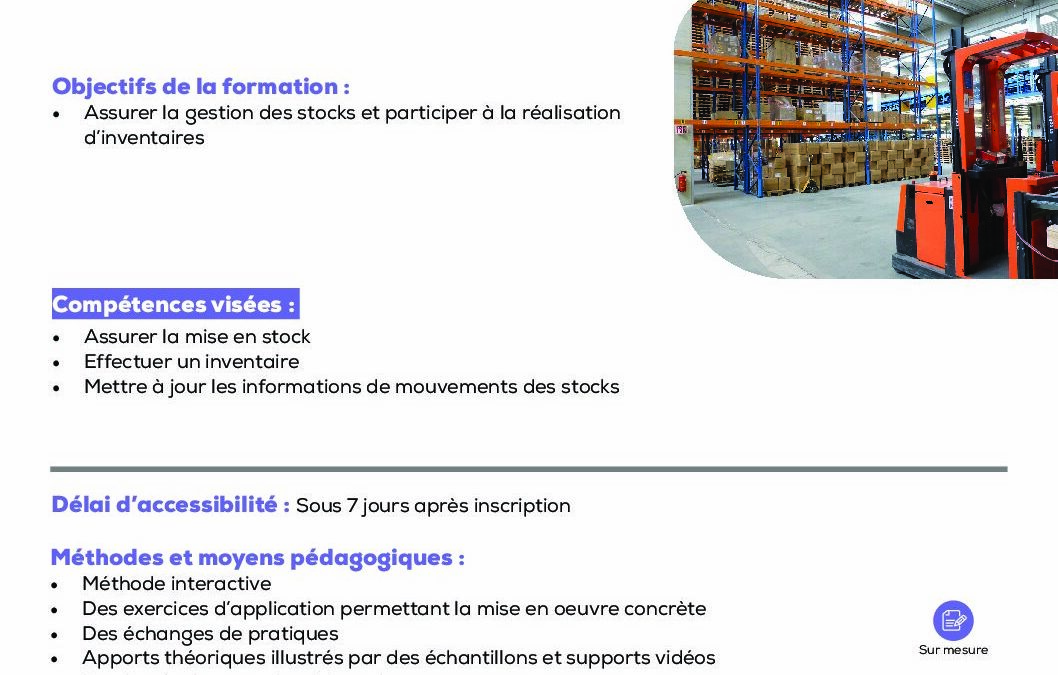 LO5 La tenue des stocks