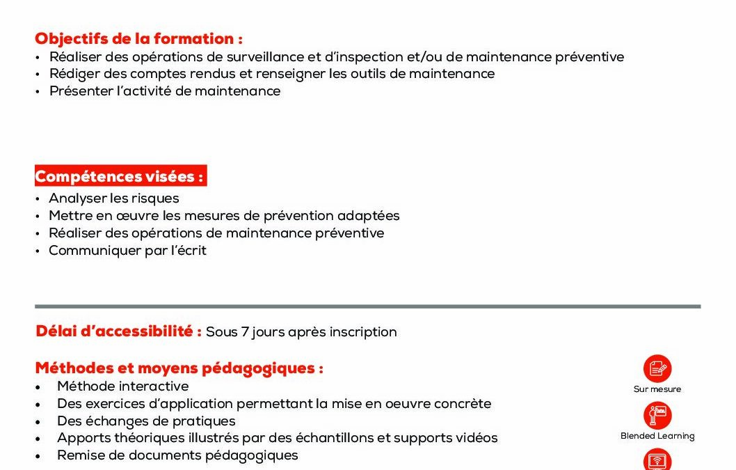 MI5 Maintenance préventive