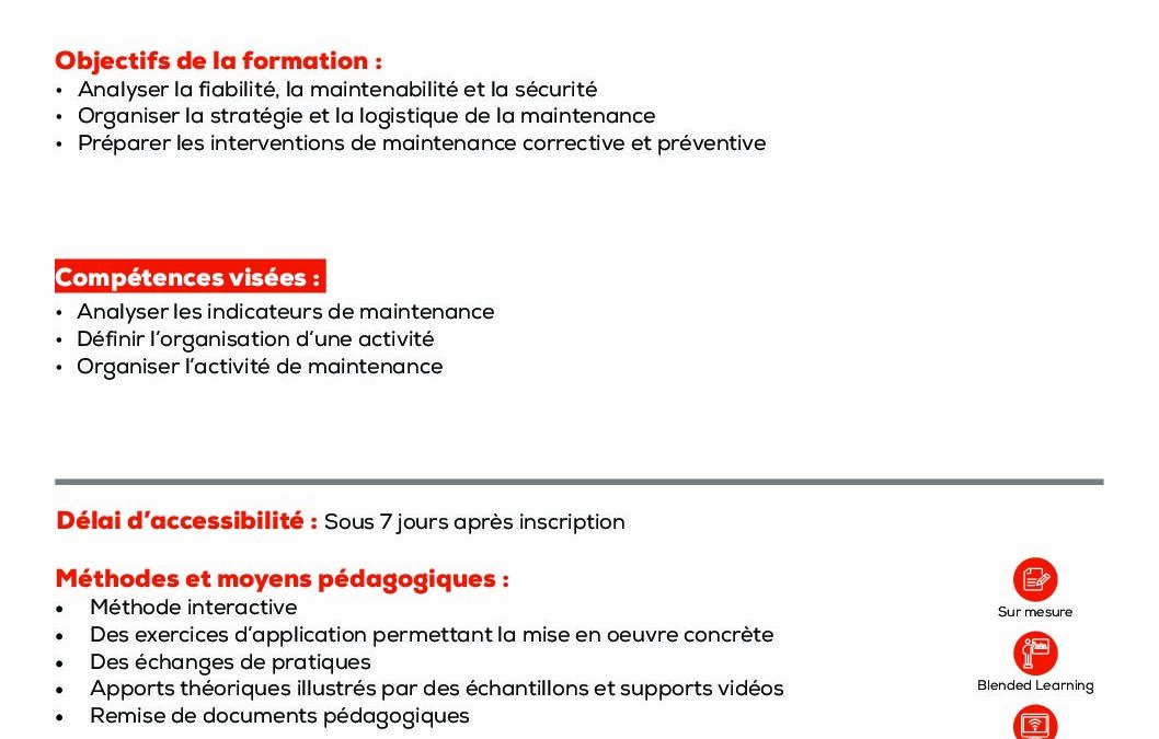 MI8 Organisation de la maintenance
