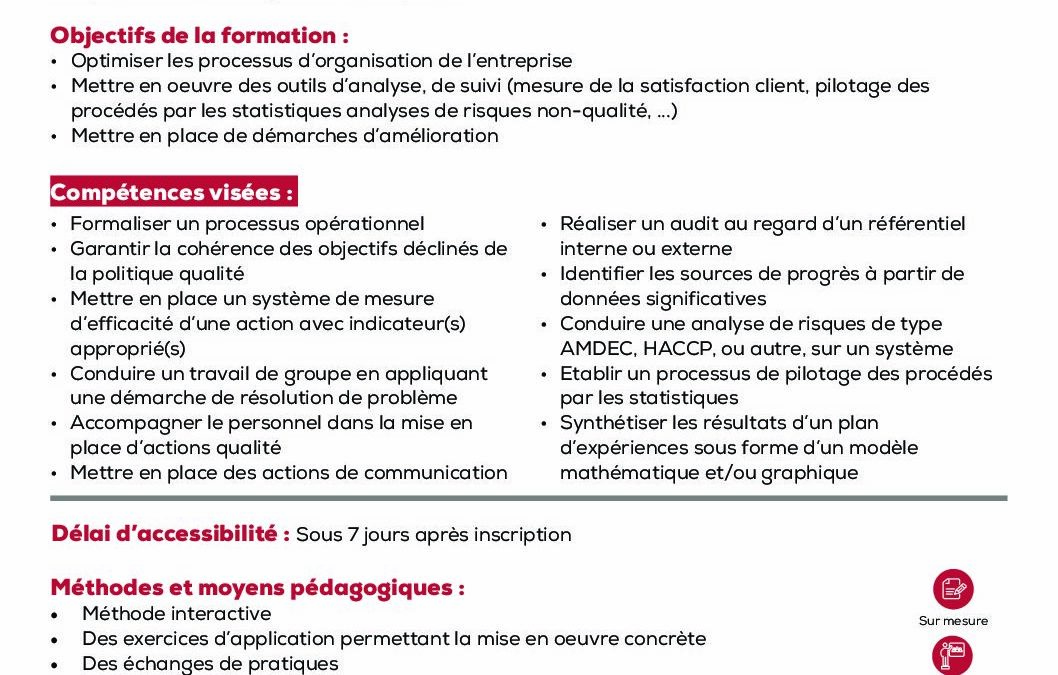 PI12 Technicien de la qualité