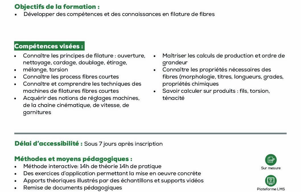 ST10 Filature fibres courtes