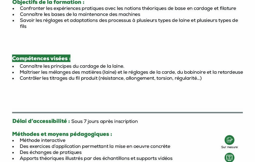 ST12 Filature laine cardage et peignage