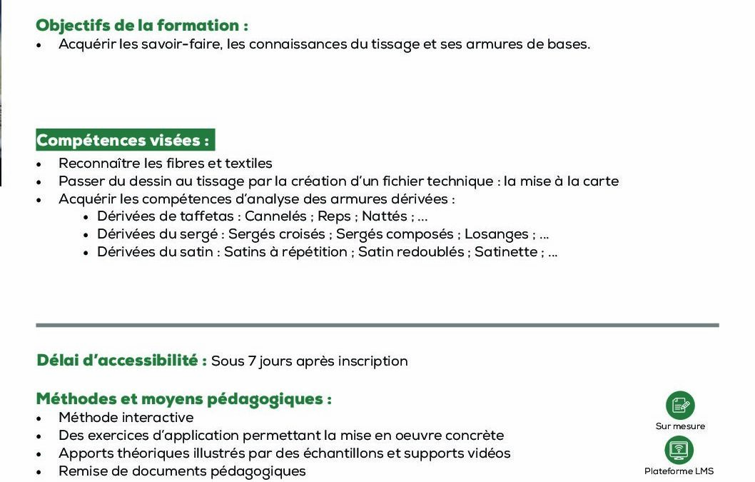 ST14 Les armures du tissage