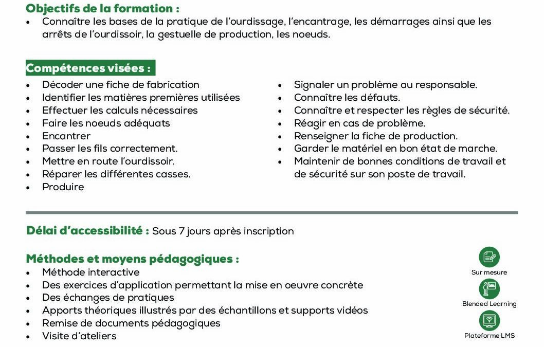 ST15 Pratique de l’ourdissage sectionnel