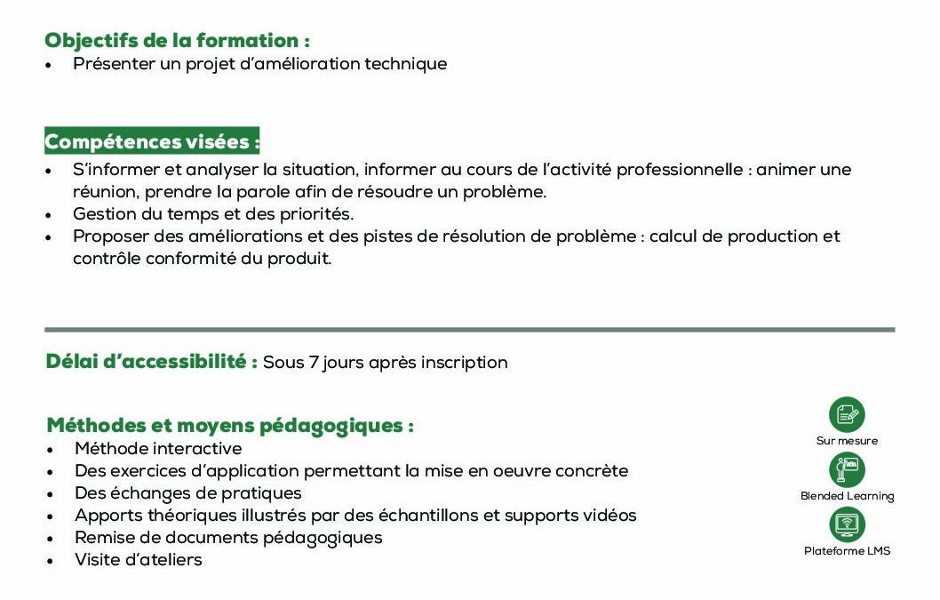 ST20 Optimisation d’opérations relatives à une production
