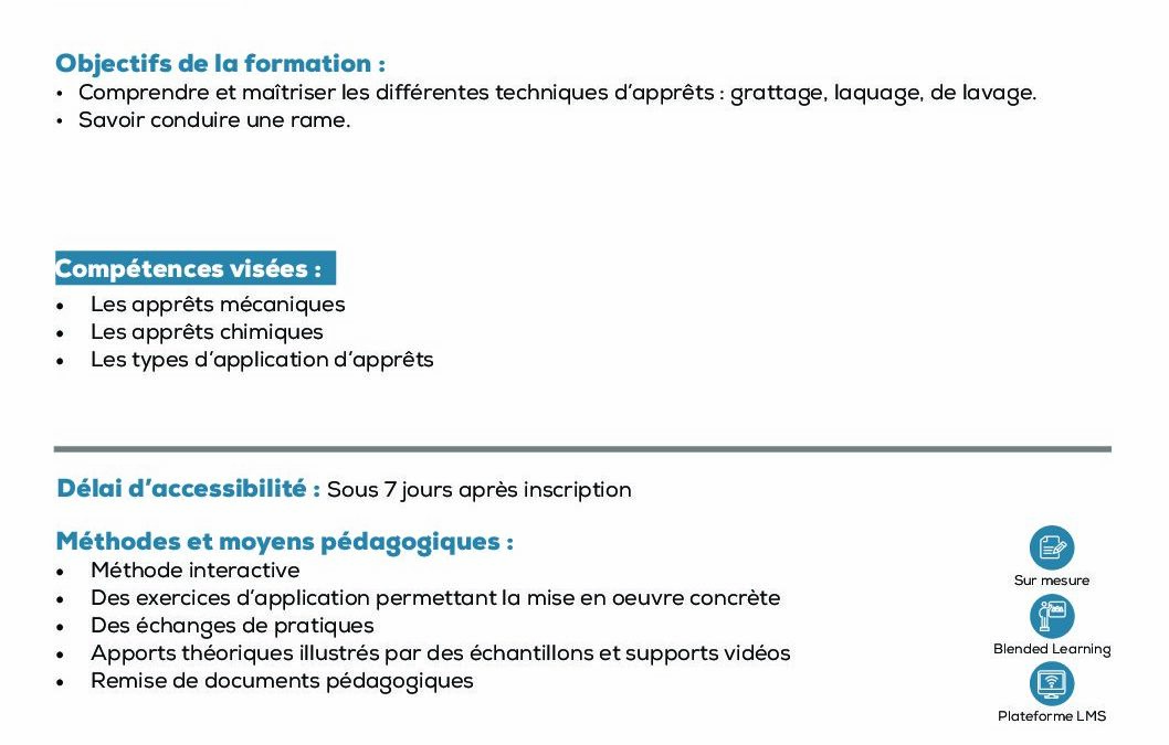TE3 Apprêts chimiques et mécaniques