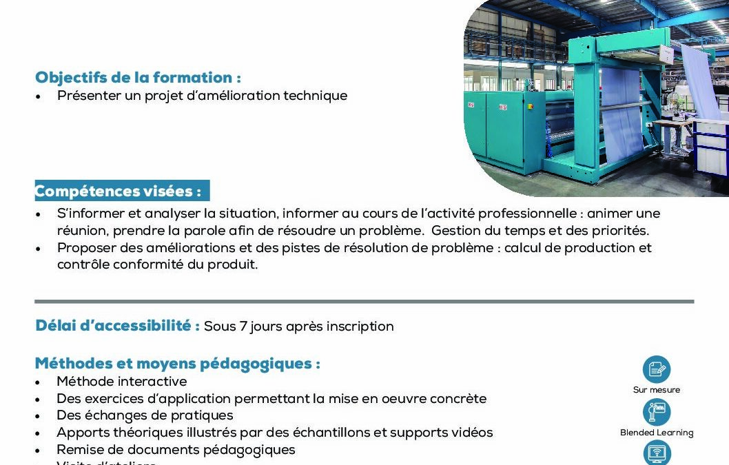 TE7 Optimisation d&rsquo;opérations relatives à une production