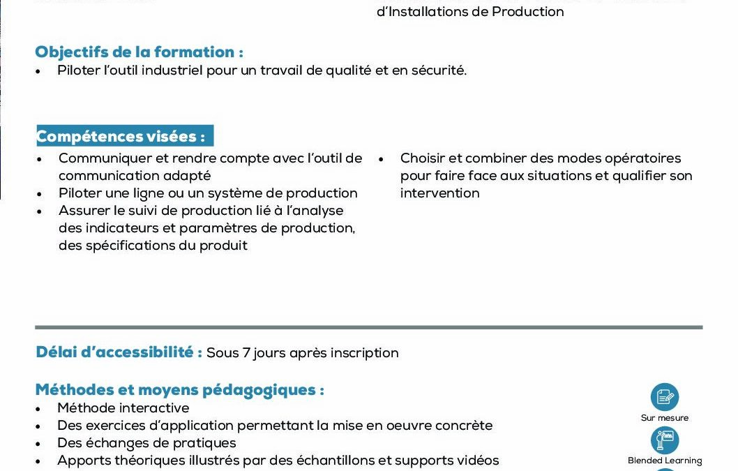 TE8 Pilotage d&rsquo;une ligne de production