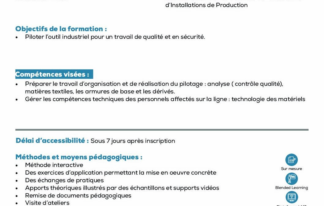 TE9 Organisation d’une production