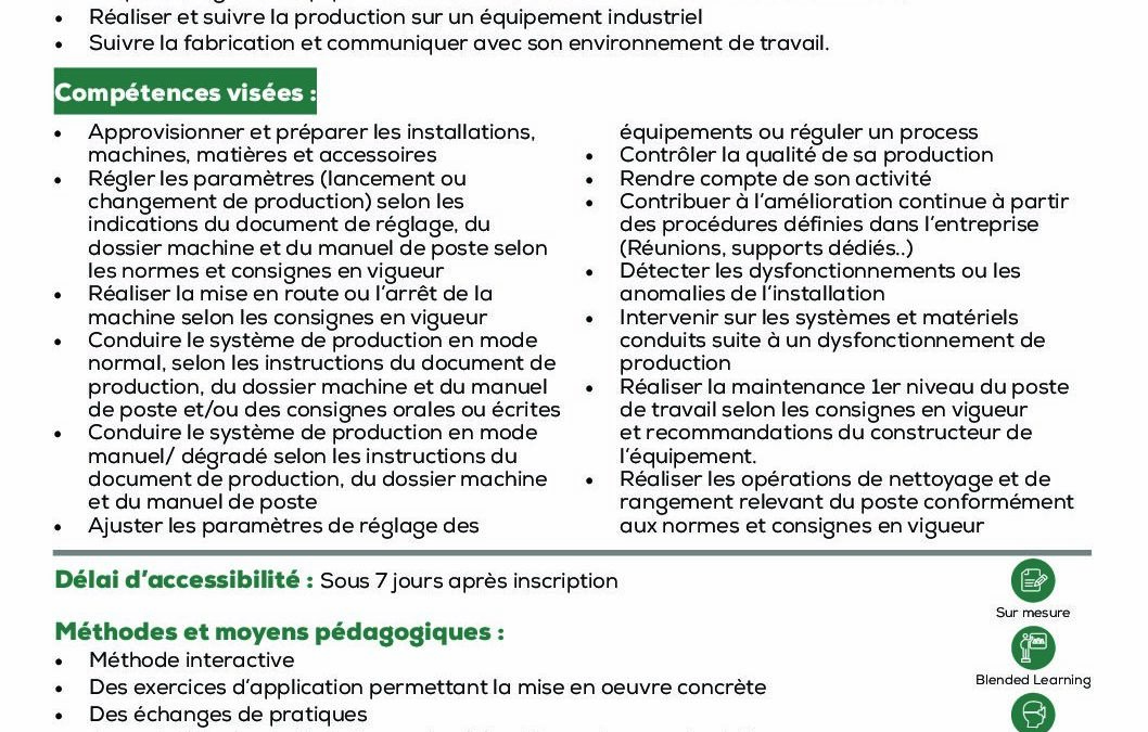 ST28 Conducteur d’équipements industriels textile