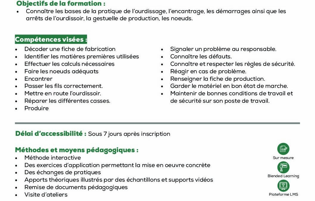 ST33 Pratique de l’ourdissage direct pour mailles jetées