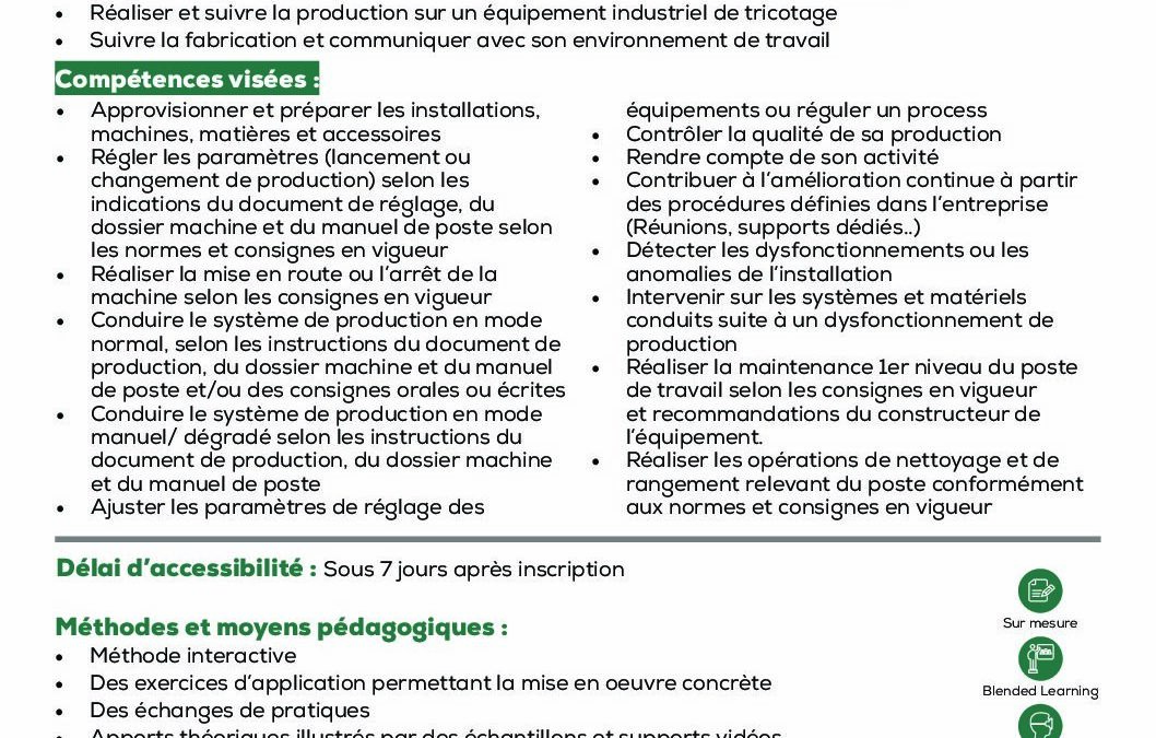 ST46 Conducteur d’équipements industriels textile