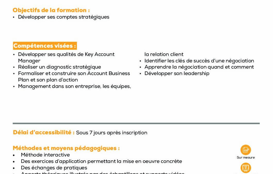SC11 Key account management ingénieur d’affaires