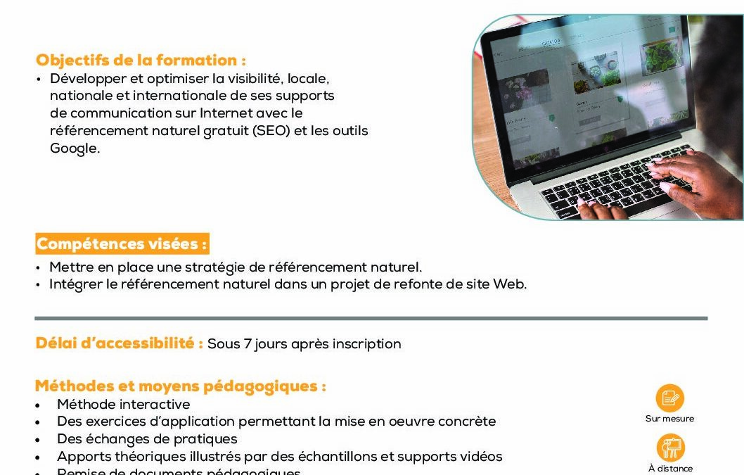 SC15 Visibilité sur Internet d’une activité via le référencement web