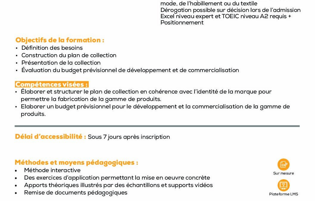 SC6 Développer et justifier une gamme de produits Mode et Textile