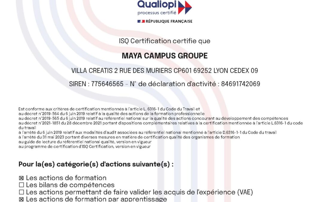 Certificat Qualiopi Maya Campus Groupe – 10112024 à 09112027-1_Page_1