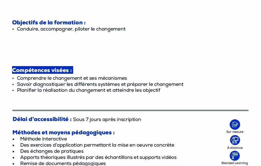 PM12 Accompagner le changement dans l’entreprise