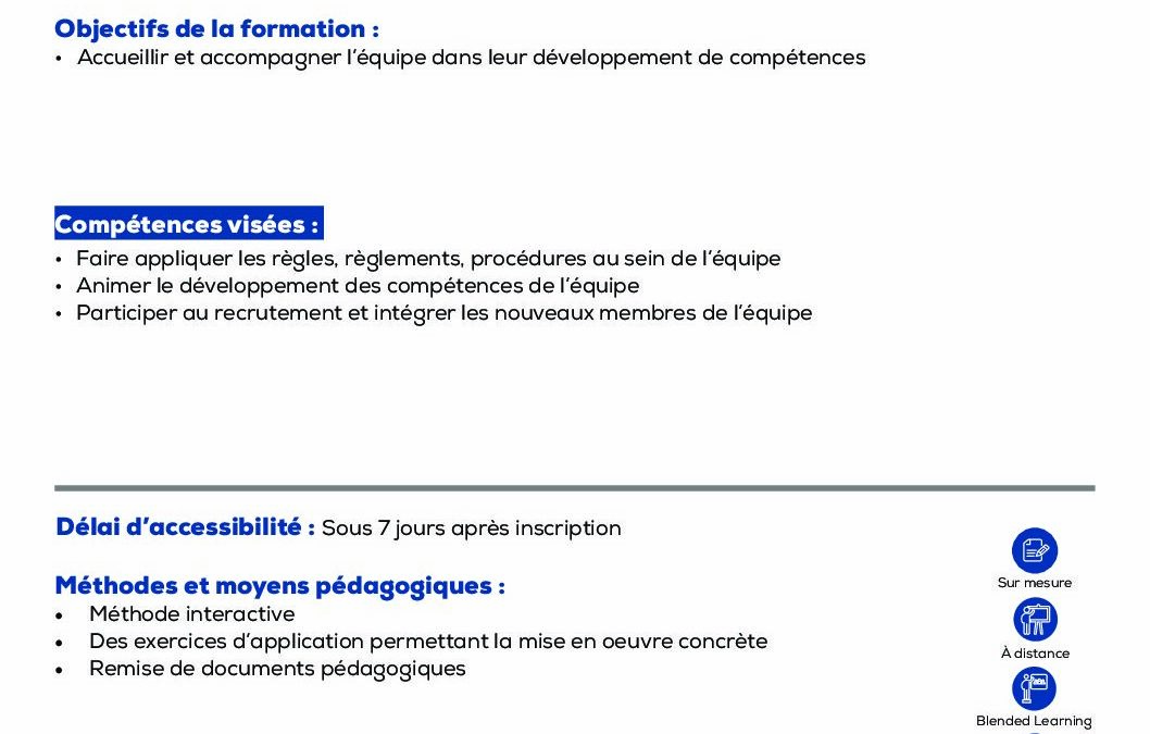 PM15 Gestion opérationnelle des ressources humaines de l’équipe