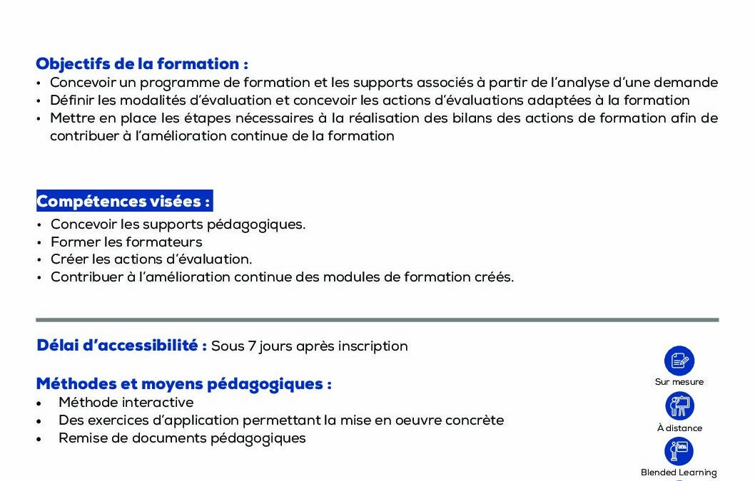 PM17 Création d’une formation interne
