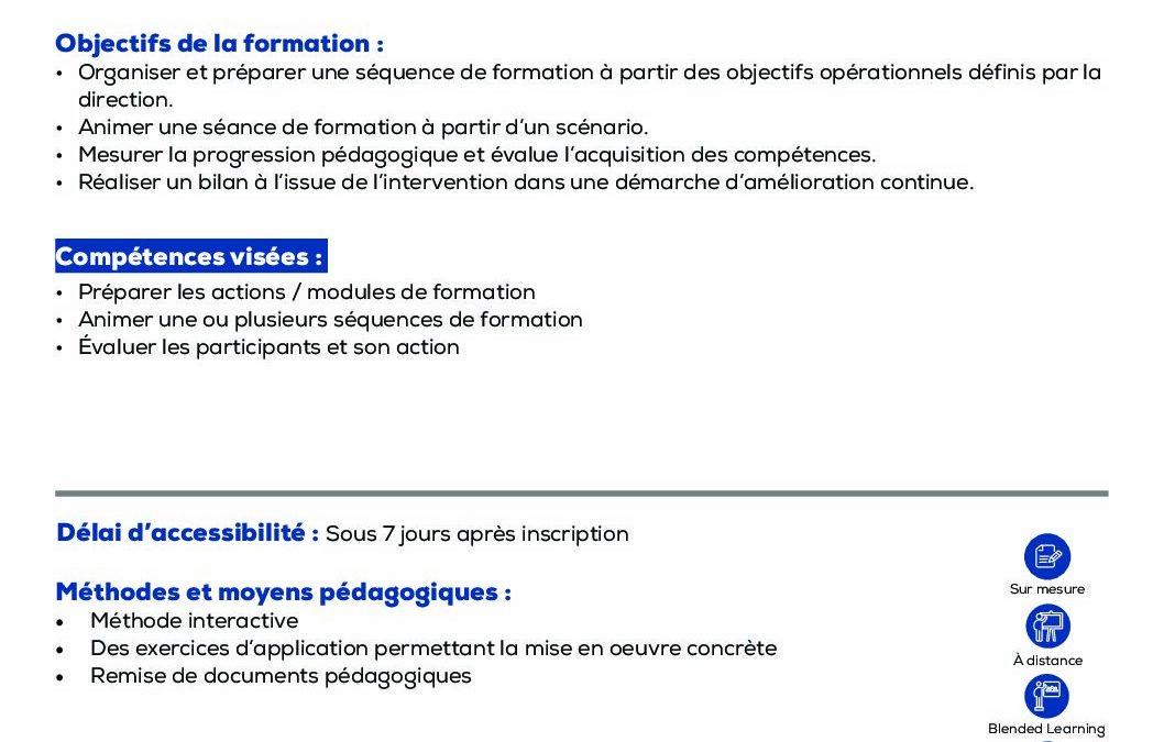 PM18 Animation d’une formation interne