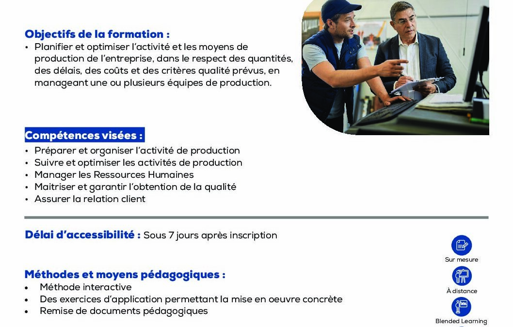 PM21 Responsable de production industries mode et textile