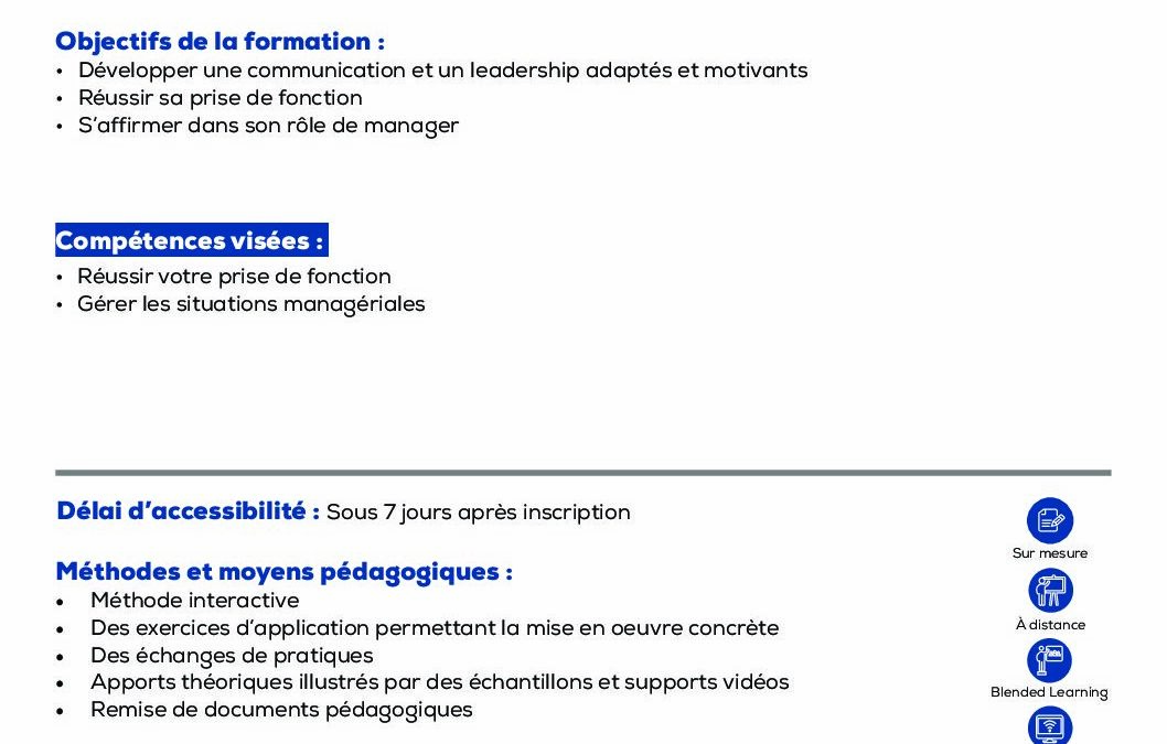 PM3 Devenir manager et exprimer son leadership