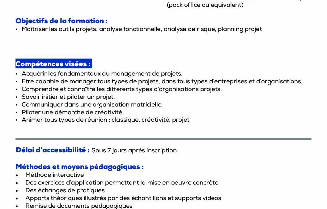 PM5 Management de projet