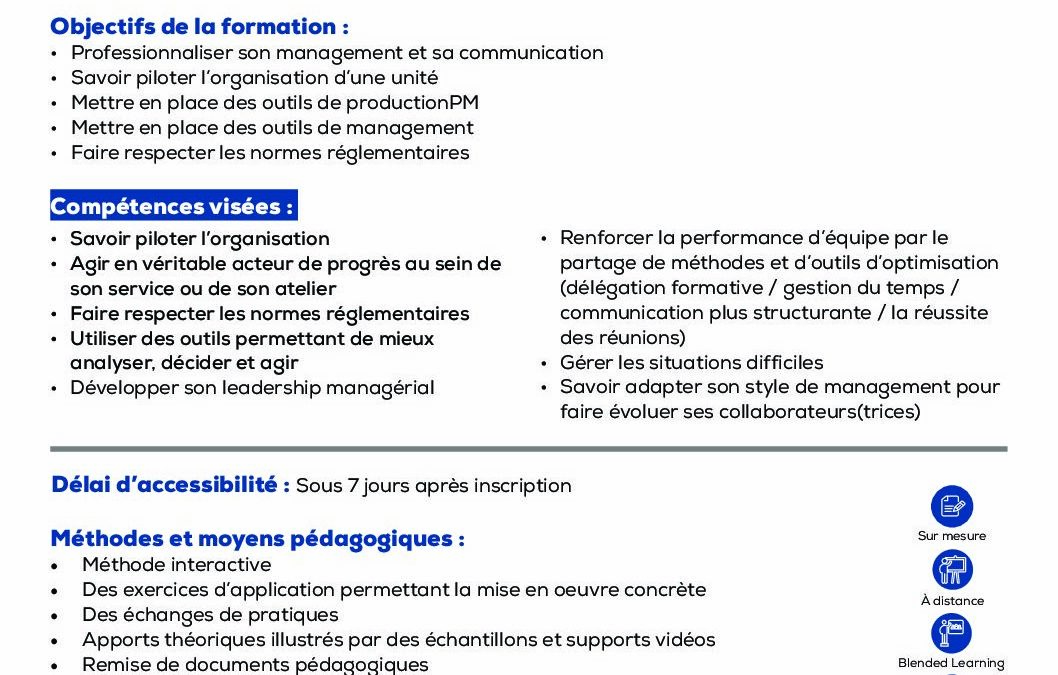 PM6 Manager une équipe niveau 1 et 2