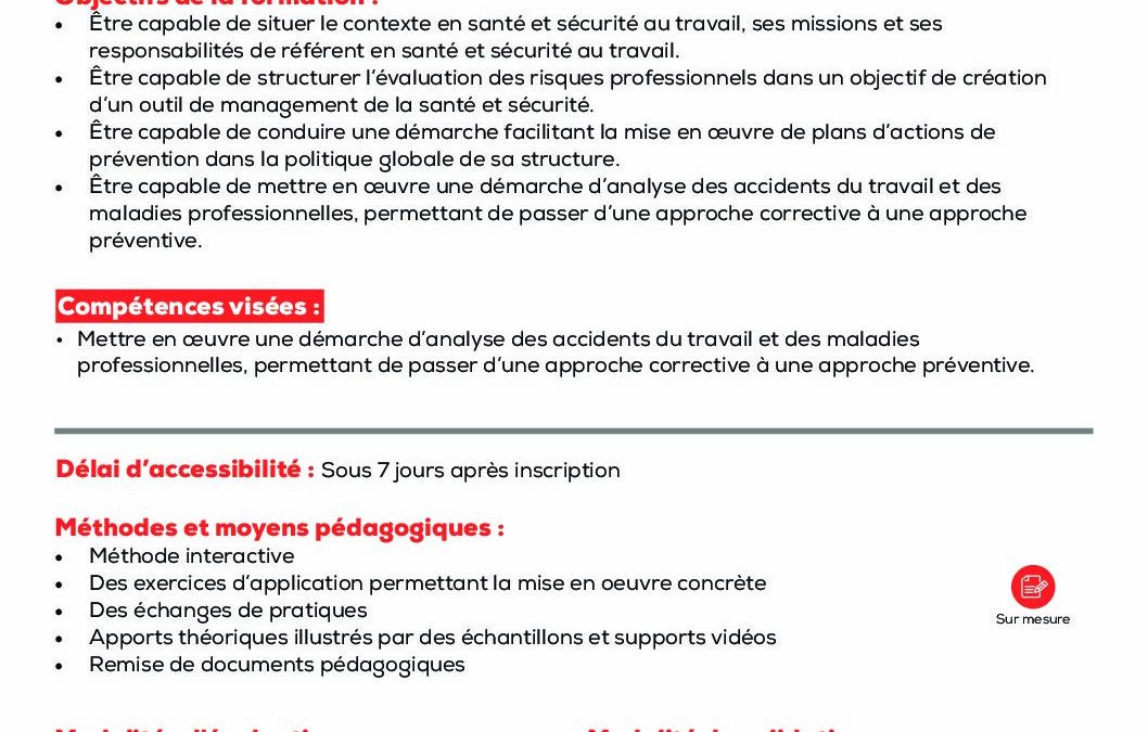 SS2 Référent santé, sécurité au travail et environnement
