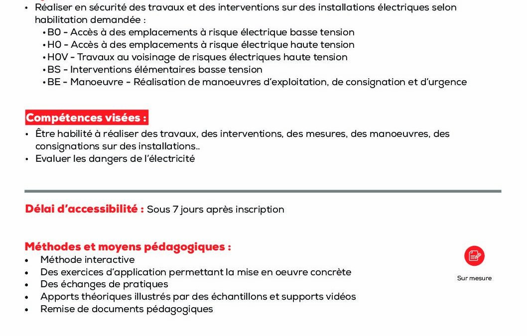 SS4 Habilitation électrique