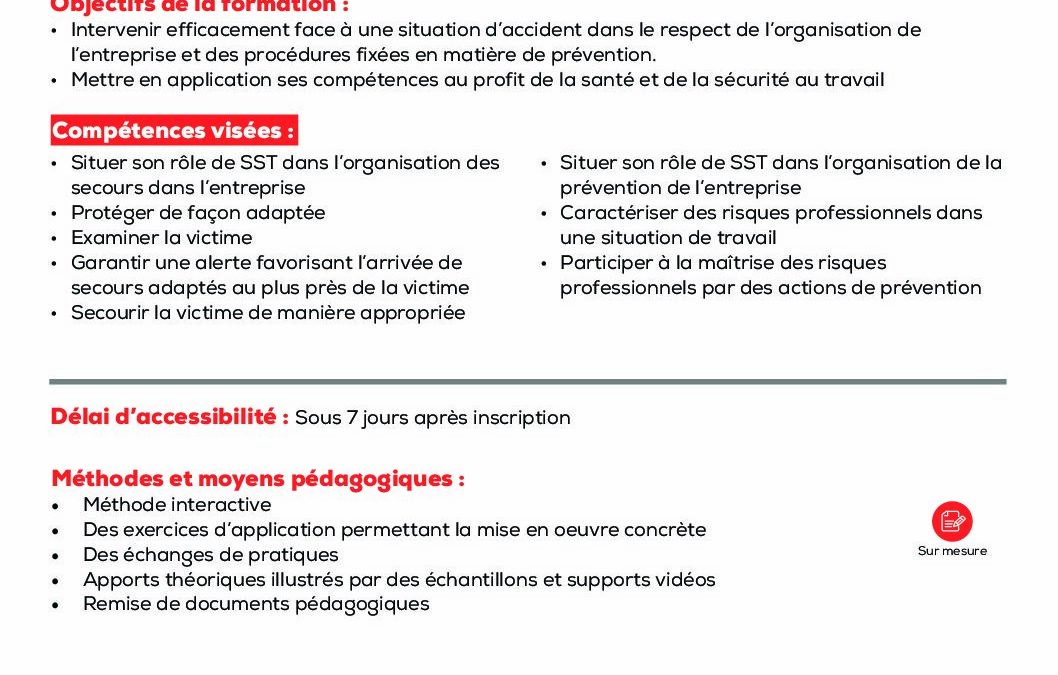 SS5 Sauveteur et Secouriste du Travail