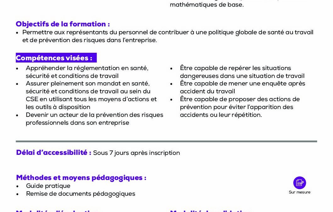 RH5 Formation recyclage nouveau mandat CSE CSSCT entreprises plus de 300