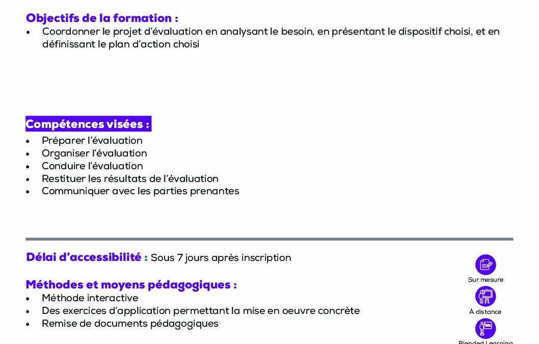 RH7 Evaluation de compétences professionnelles visant la certification