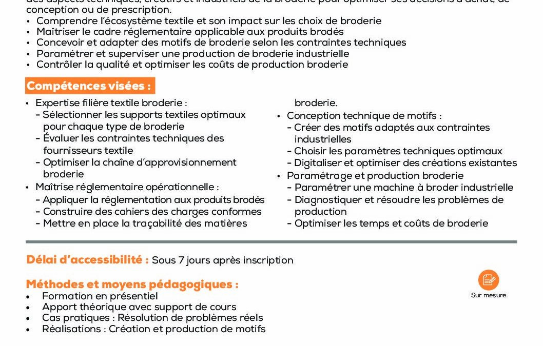 CR10 L’essentiel de la filière textile et de la broderie