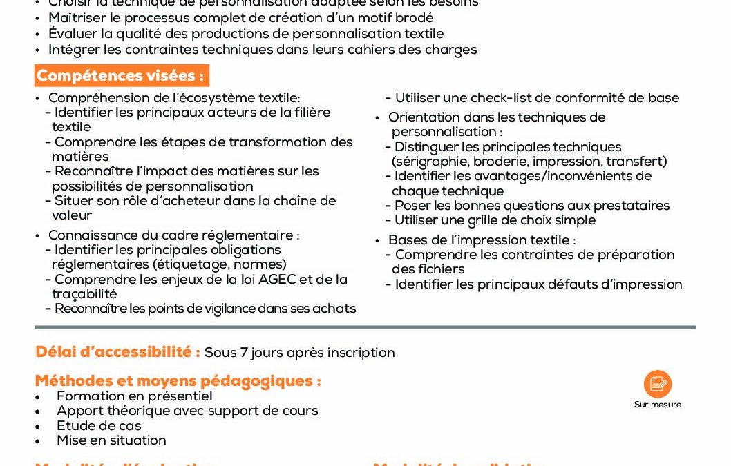 CR11 L’essentiel personnalisation textile – Broderie – Impression