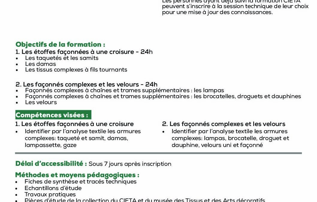 ST3-Identification des tissages complexes des textiles anciens