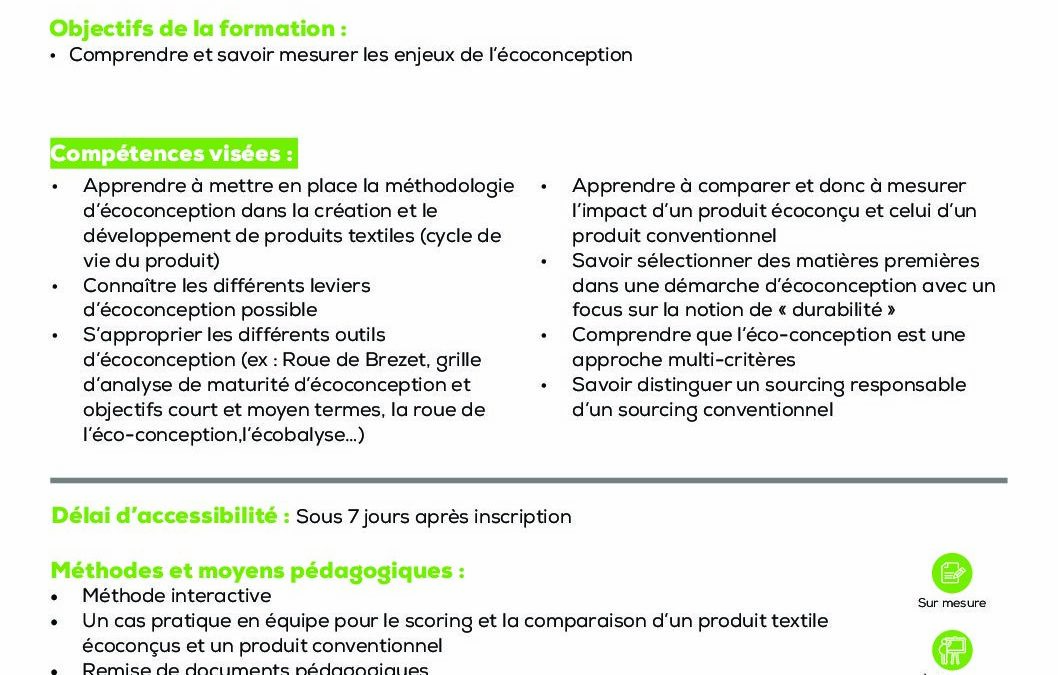 RSE11 Intégrer l’éco-conception dans la création et le développement d’un produit textile