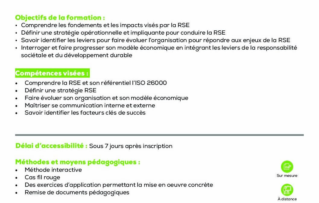 RSE3 Les enjeux de la RSE – Stratégie RSE