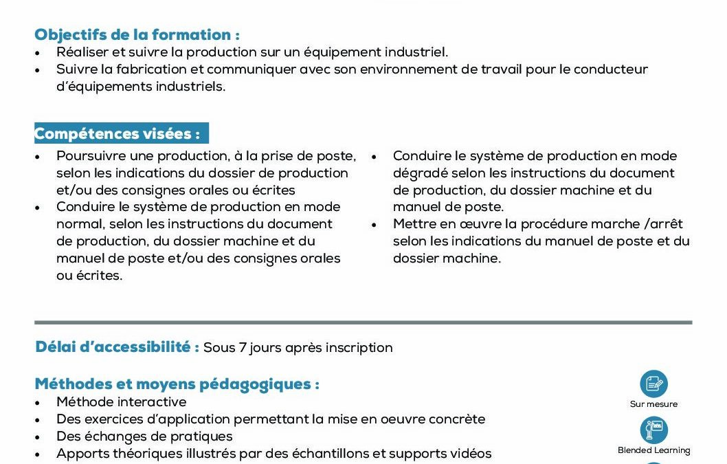 TE12 Conduire et ajuster la machine