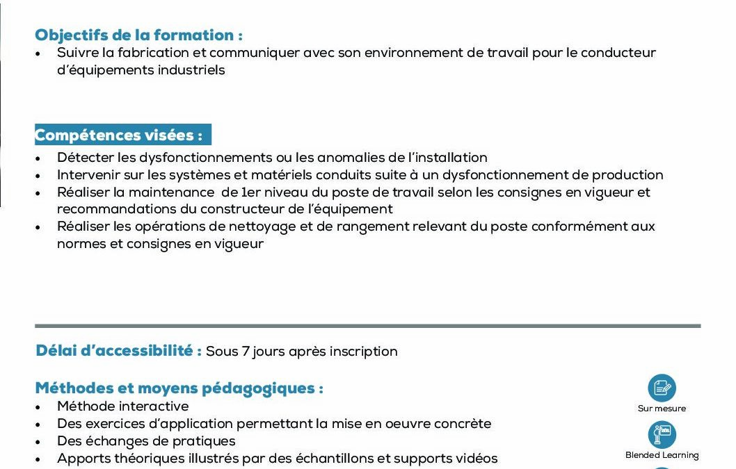 TE14 Réaliser les opérations d’entretien et de maintenance de premier niveau